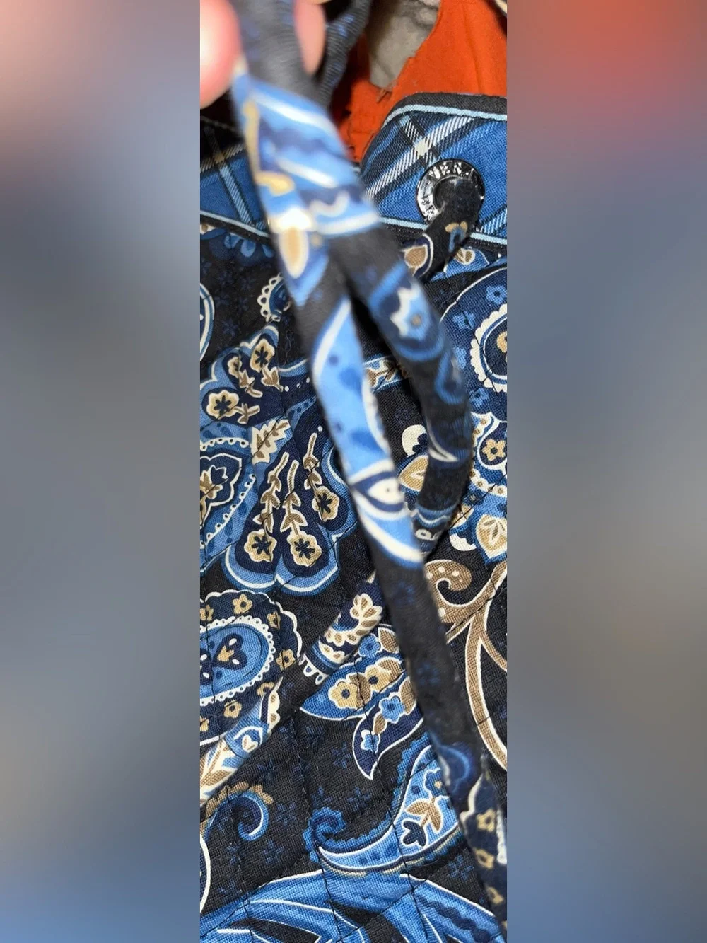 Vera Bradley Quilted Blue Paisley Backpack/Tote Bag
